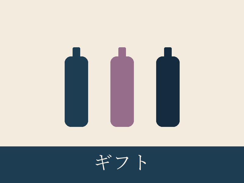 贈答用に包装した日本酒のギフト